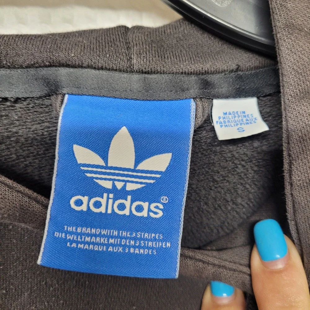 Adidas Originals Trefoil Hoodie Black Pullover Sweatshirt Small Logo